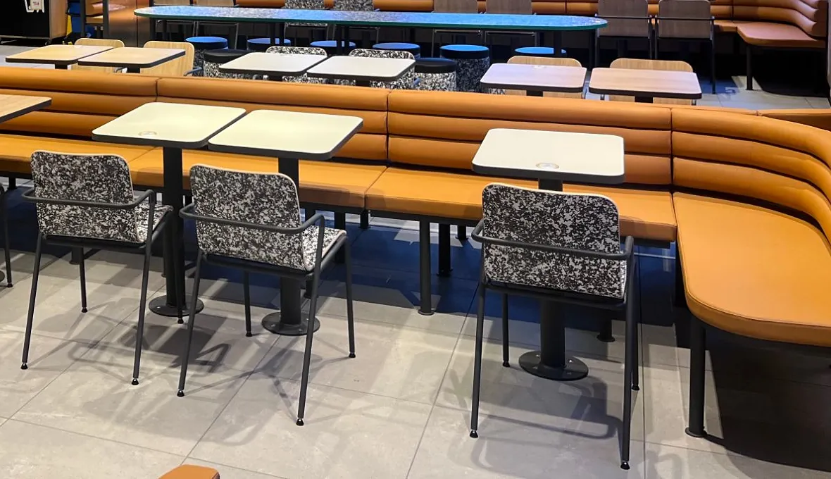 Fast Serve Restaurant, banquette seating